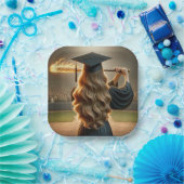 Assiettes En Carton Fille Graduée Swing a Flaming Baseball Bat (Fête)