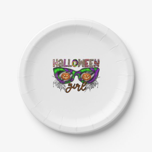 Assiettes En Carton Fille Halloween (Devant)