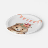 Assiettes En Carton Fille hérisson, anniversaire de enfant (Angle)