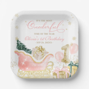 Assiettes En Carton Fille Hiver Onederland Anniversaire