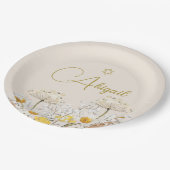 Assiettes En Carton Fille juive Baby Naming Aquarelle Fleurs de champ (Angle)