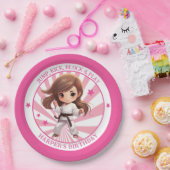 Assiettes En Carton Fille Karate Martial Arts fête d'anniversaire (Fête)