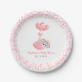 Assiettes En Carton Fille Koala Oear Baby shower rose (Devant)