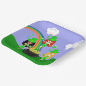 Assiettes En Carton Fille Leprechauns Arc en ciel et Pot d'or (Angulaire)