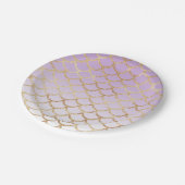Assiettes En Carton Fille Lilac Purple Gold Parties scintillant sirène (Angle)