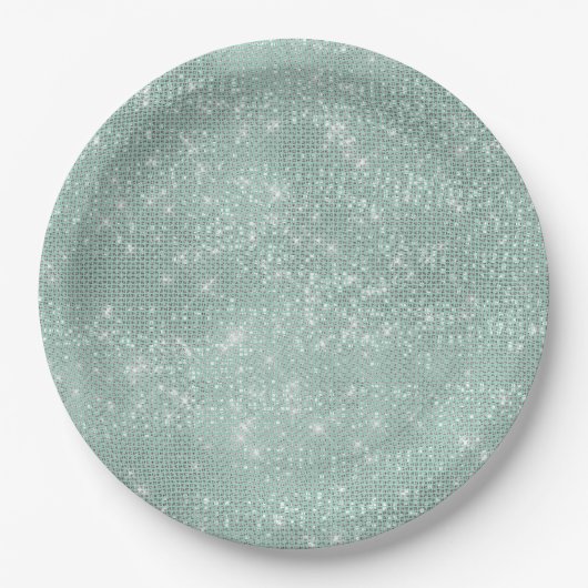 Assiettes En Carton Fille Mint Glitzy Sparkle (Devant)