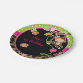 Assiettes En Carton Fille Monkey Chic Safari Jungle Chic Plaques de fê (Angle)