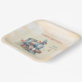 Assiettes En Carton Fille moteur de train 4e anniversaire (Angulaire)