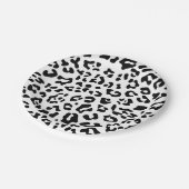 Assiettes En Carton Fille noir et blanc tache léopard (Angle)