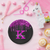 Assiettes En Carton Fille Noir Neon Plum Parties scintillant Drivers N (Fête)