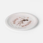 Assiettes En Carton Fille noire Ballerina Plaques de papier d'annivers (Angle)