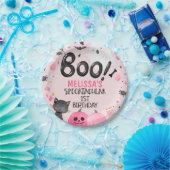 Assiettes En Carton Fille noire rose Boo Halloween anniversaire (Fête)