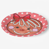 Assiettes En Carton Fille pain d'épices fête de Noël (Angle)