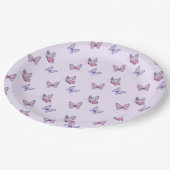 Assiettes En Carton Fille papillon violet anniversaire (Angle)