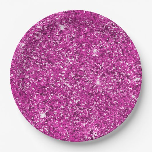 Assiettes En Carton Fille Parties scintillant rose Ombre Sparkle (Devant)