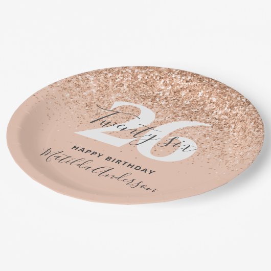 Assiettes En Carton Fille parties scintillant scintille papier moderne (Angle)