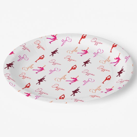 Assiettes En Carton Fille Patinage artistique Nom du patinage sur glac (Angle)