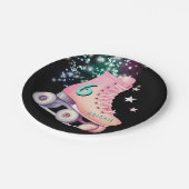 Assiettes En Carton Fille Patinage Fête Noir Neon Anniversaire (Angle)