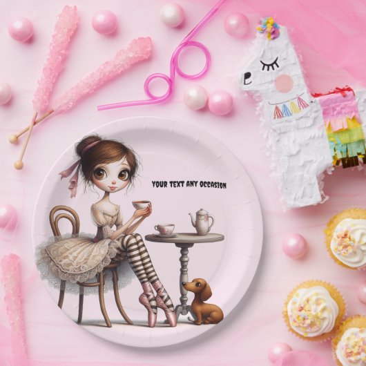 Assiettes En Carton Fille Primitive Longue Et Longue (Fête)