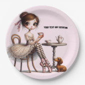 Assiettes En Carton Fille Primitive Longue Et Longue (Devant)