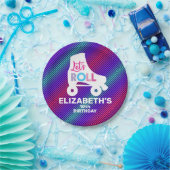 Assiettes En Carton Fille Roller Patinage Anniversaire Roulons (Fête)