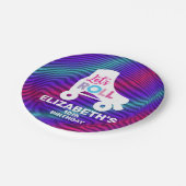 Assiettes En Carton Fille Roller Patinage Anniversaire Roulons (Angle)