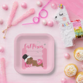 Assiettes En Carton Fille rose (Fête)