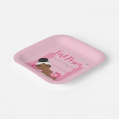 Assiettes En Carton Fille rose (Angulaire)