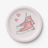 Assiettes En Carton Fille rose Basket (Devant)