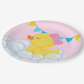 Assiettes En Carton Fille rose clair Aquarelle Fête de canard en caout (Angle)
