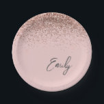 Assiettes En Carton Fille Rose or - Parties scintillant rose pâle Mono<br><div class="desc">Rose Gold - Blush Pink Sparkle Parties scintillant Monogramme Nom et Plaques de partie initiale. Cela rend le cadeau parfait pour 16 ans,  mariage,  douche nuptiale,  anniversaire,  baby shower ou bachelorette pour quelqu'un qui aime le luxe glam et les styles chic.</div>