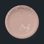 Assiettes En Carton Fille Rose or - Parties scintillant rose pâle Mono<br><div class="desc">Rose Gold - Blush Pink Sparkle Parties scintillant Monogramme Nom et Plaques de partie initiale. Cela rend le cadeau parfait pour 16 ans,  mariage,  douche nuptiale,  anniversaire,  baby shower ou bachelorette pour quelqu'un qui aime le luxe glam et les styles chic.</div>