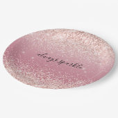 Assiettes En Carton Fille rose Parties scintillant étincelante (Angle)