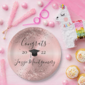 Assiettes En Carton Fille rose poli chaux (Fête)