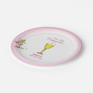 Assiettes En Carton Fille Rose Première Communion, Calice, Hostie, Ros