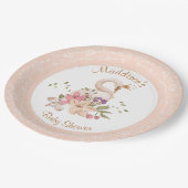 Assiettes En Carton Fille rose Swan Anniversaire Baby shower Plaque en (Angle)