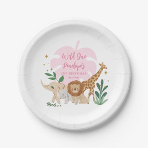Assiettes En Carton Fille Safari Anniversaire Plaques papier