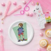 Assiettes En Carton Fille Skateboarder (Fête)