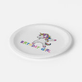 Assiettes En Carton Fille tamponnante brillamment colorée (Angle)