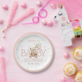 Assiettes En Carton Fille Teddy Ours Nous Pouvons Attendre Baby shower (Fête)