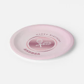 Assiettes En Carton Fille Tennis Anniversaire Fille Rose Ajouter Nom d (Angle)