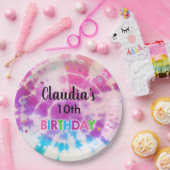 Assiettes En Carton Fille Tiedye anniversaire customisé plaque de papi (Fête)