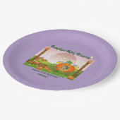 Assiettes En Carton Fille violet Citrouille Patch Fille Anniversaire (Angle)