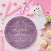 Assiettes En Carton Fille violette brillante étincelante (Fête)