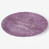 Assiettes En Carton Fille violette brillante étincelante (Angle)