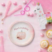 Assiettes En Carton Filles 1er Anniversaire Rose Parties scintillant d (Fête)