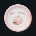 Assiettes En Carton Filles 1er Anniversaire Rose Parties scintillant d<br><div class="desc">Cette adorable plaque en papier de 1er anniversaire présente un citrouille pétillant agrémenté de fleurs d'aquarelle et de parties scintillant rose en or. Ce design est parfait pour une fête d'anniversaire d'automne pour une fille.</div>