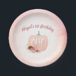 Assiettes En Carton Filles 1er Anniversaire Rose Parties scintillant d<br><div class="desc">Cette adorable plaque en papier de 1er anniversaire présente un citrouille pétillant agrémenté de fleurs d'aquarelle et de parties scintillant rose en or. Ce design est parfait pour une fête d'anniversaire d'automne pour une fille.</div>
