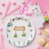 Assiettes En Carton Filles camping aventure sommeil fête d'anniversair (Fête)