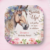 Assiettes En Carton Filles Cheval Plaques de papier fête d'anniversair